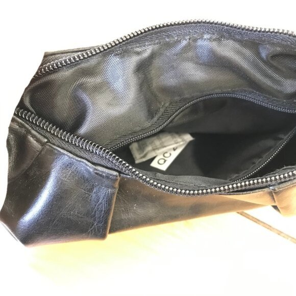 Black Faux Leather Mini Bag Purse with Silver-tone Rhinestone Buckle - Picture 7 of 9